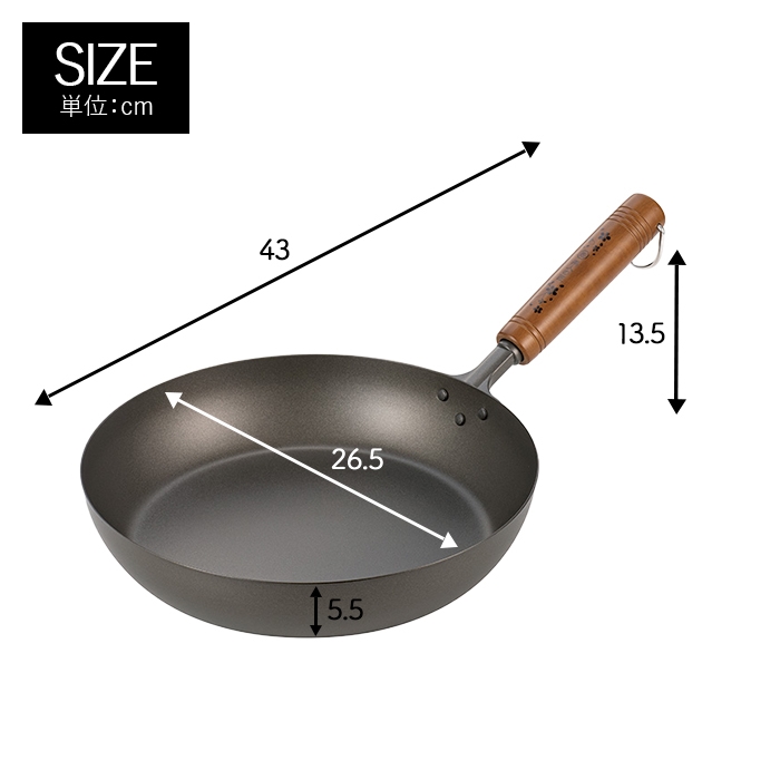 フライパン チタン 26cm ガスコンロ専用 軽い サビに強い 天然木 日本製 新潟県燕市 家庭用 プロ ギフト プレゼント 新生活｜suwalog｜04