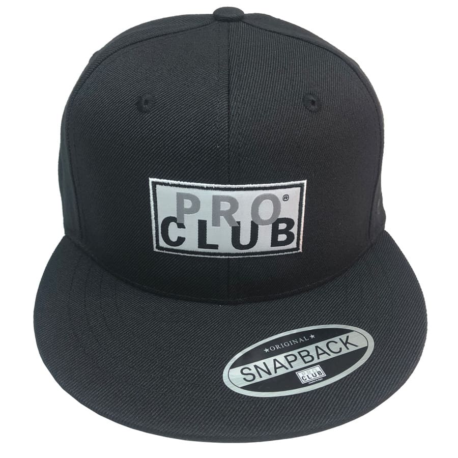 プロクラブ PRO CLUB  スナップバック キャップ 帽子 BLACK メンズ BOX LOGO ワンサイズ｜suxel