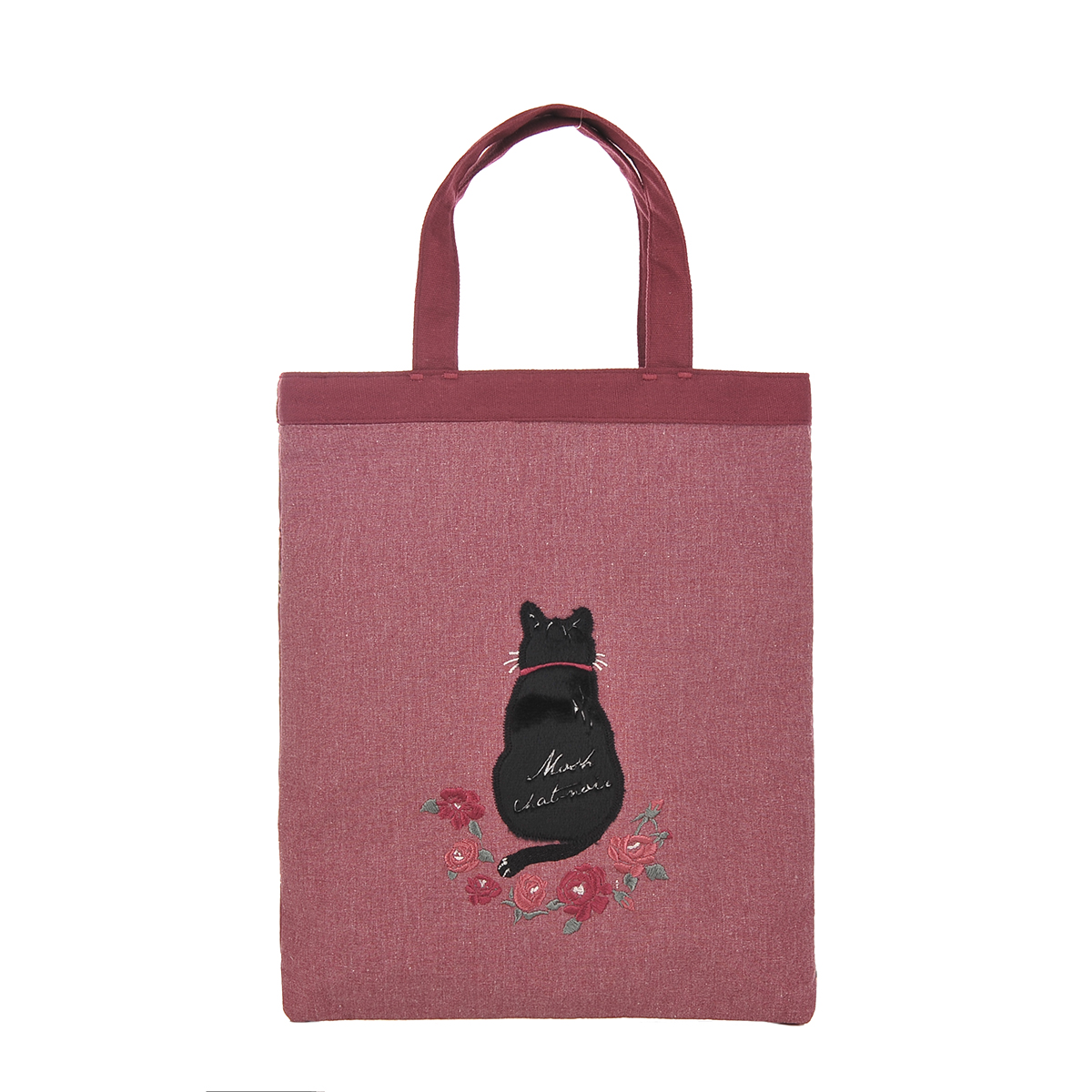 kusuguru（クスグル） 手さげバッグ おしゃれ かわいい ネコ 花柄 黒猫