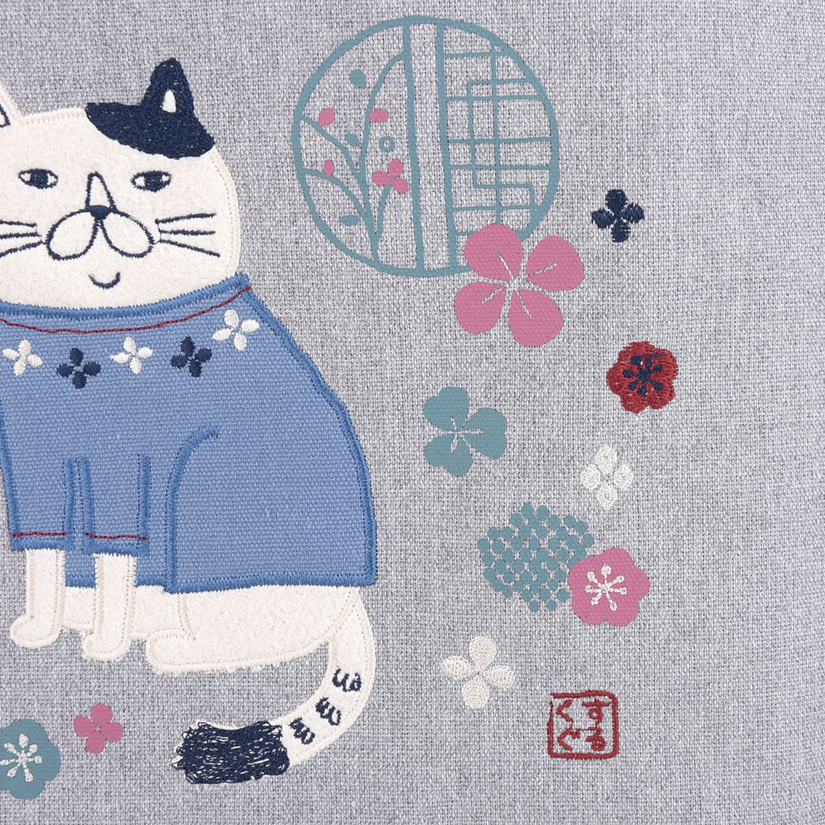 PomPreece 猫 ネコ Tシャツ 猫服 和柄 胸側かぶせ 晴れ着