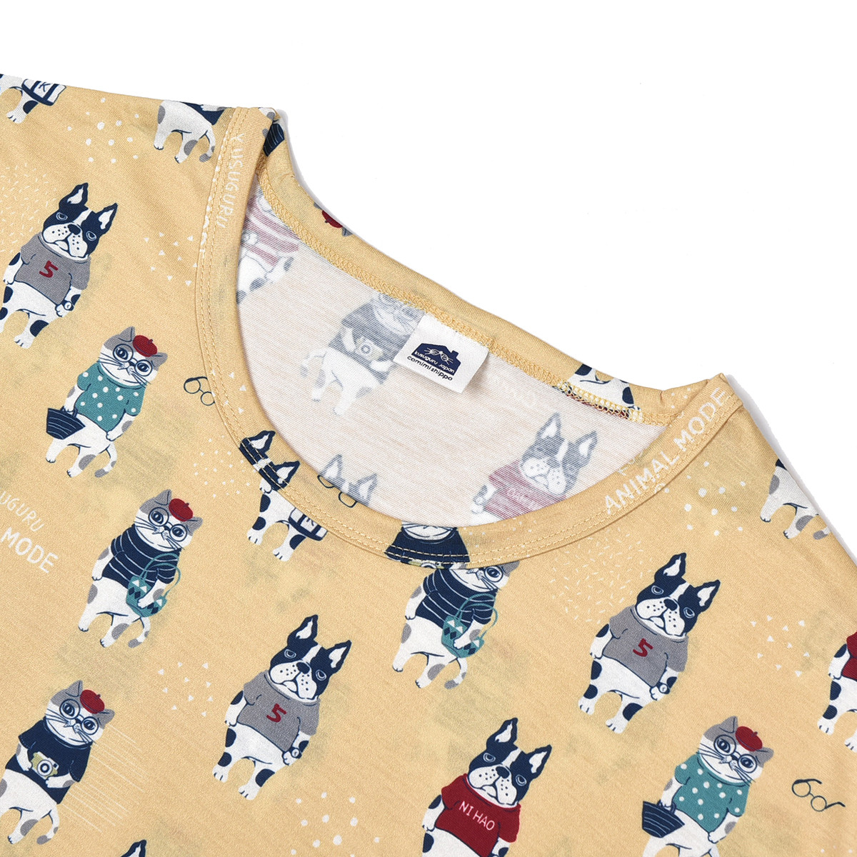 kusuguru Tシャツ ワンピース 半袖 ゆったり レディース