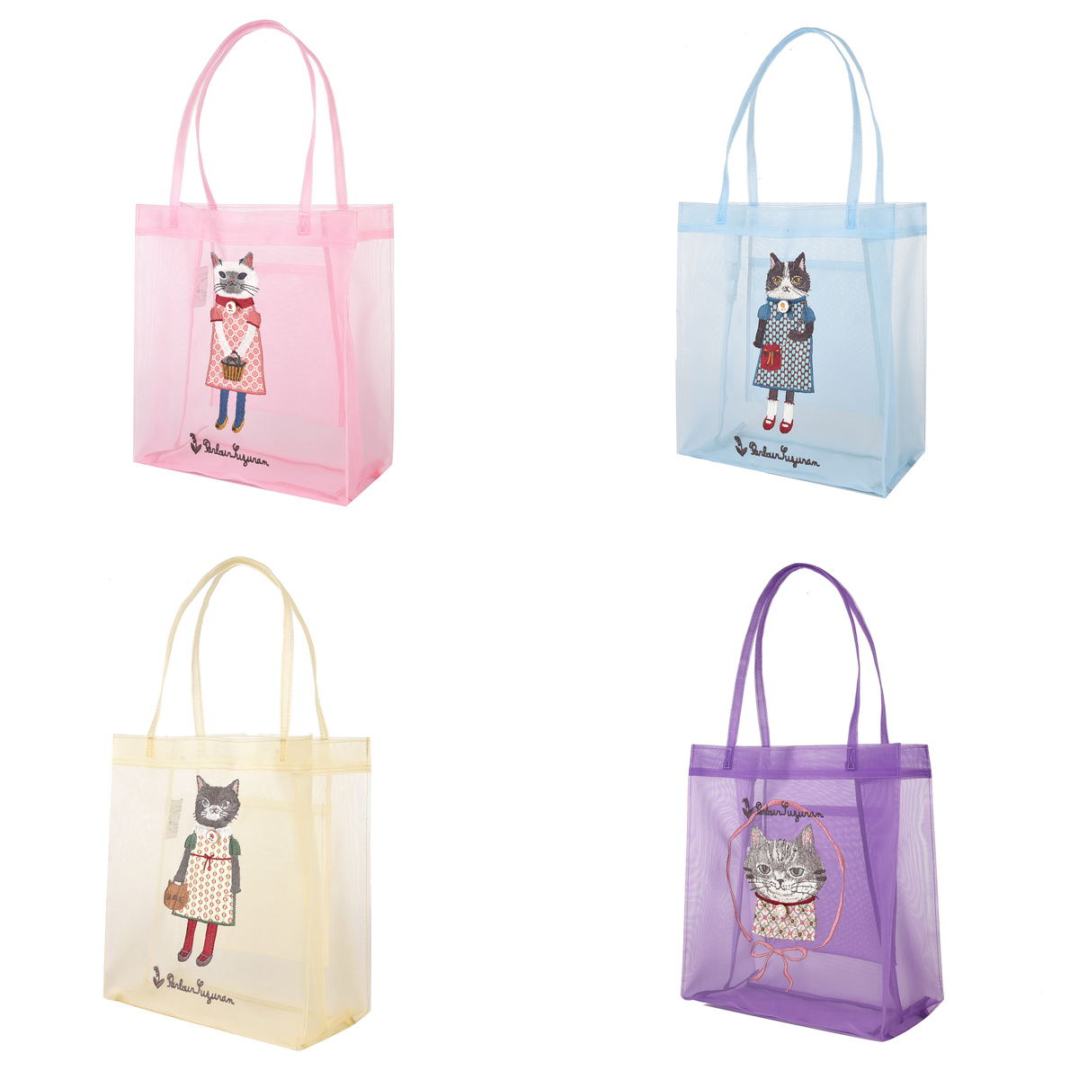 ❤ゆめ❤ トートバッグ ハンドメイド かぎ針編み 夢のトートバッグ/裏地付き(ミックス色) - zagara