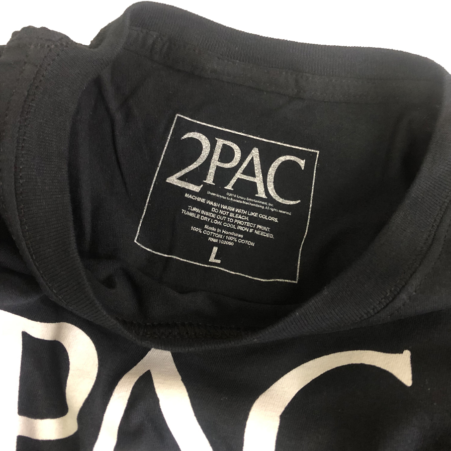 2PAC オフィシャルTシャツ ブラック メンズ 2PAC 2パック 437740 Tシャツ 半袖 バンドT ラップT THUG