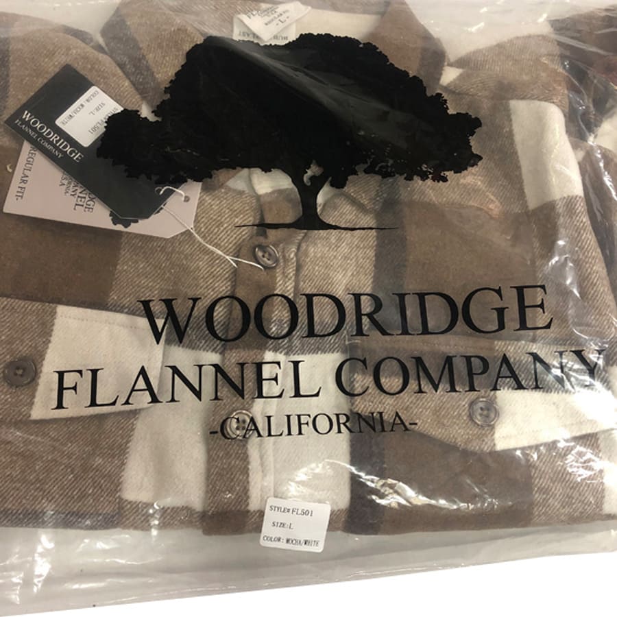 メンズ  WEIV LA Woodridge flannel company  FL501 長袖 フランネルシャツ MOCHA WHITE US L-XL-2XL ビッグサイズ｜suxel｜09