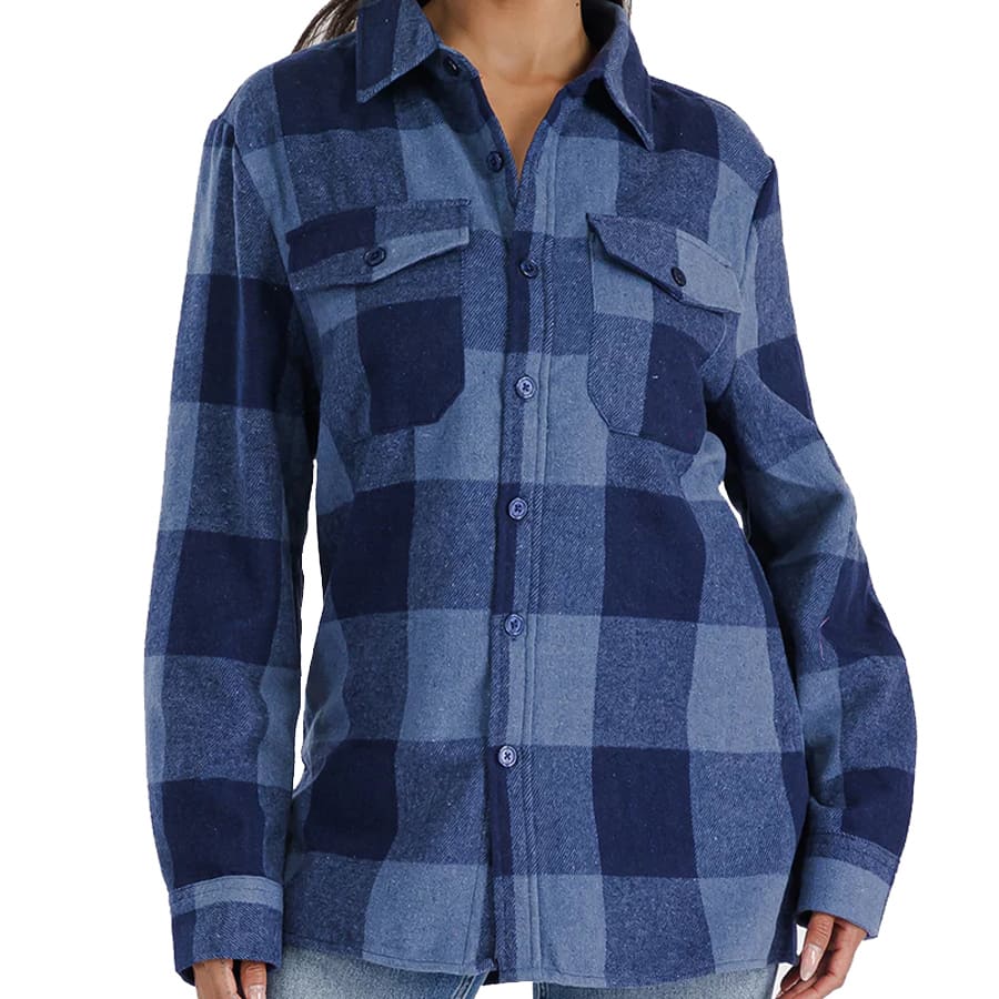 メンズ  WEIV LA Woodridge flannel company  FL503 長袖 フランネルシャツ NAVY BLUE US L-XL-2XL ビッグサイズ｜suxel