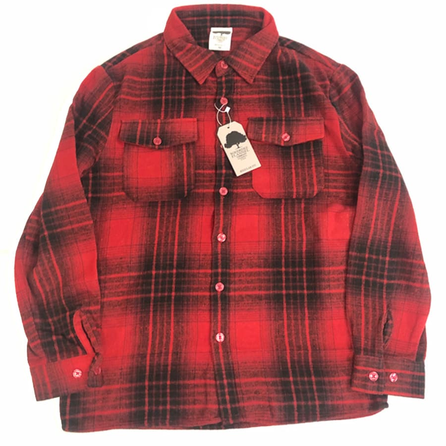 メンズ  WEIV LA Woodridge flannel company  FL504 長袖 フランネルシャツ RED-BLK US M-L-XL-2XL ビッグサイズ｜suxel｜03
