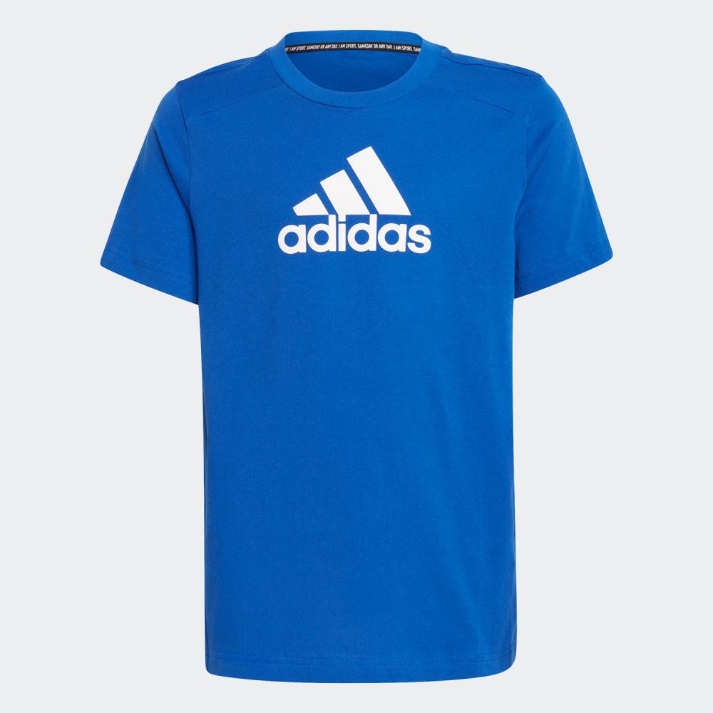 アディダス adidas キッズ ジュニア ロゴ 半袖Tシャツ LOGO TEE ブルー 140cm 150cm 男の子 100％カジュアルでスポーティースポーツにも遊びにも重宝する｜suxel
