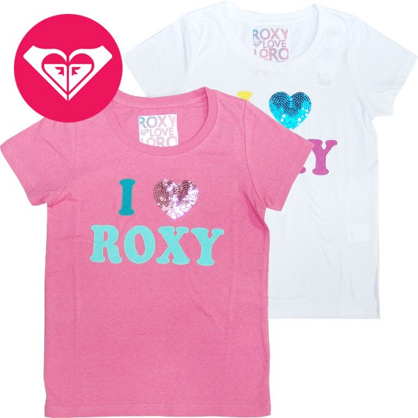 ロキシー ROXY ガールズ I LOVE ROXY 半袖 Tシャツ L(160-165cm