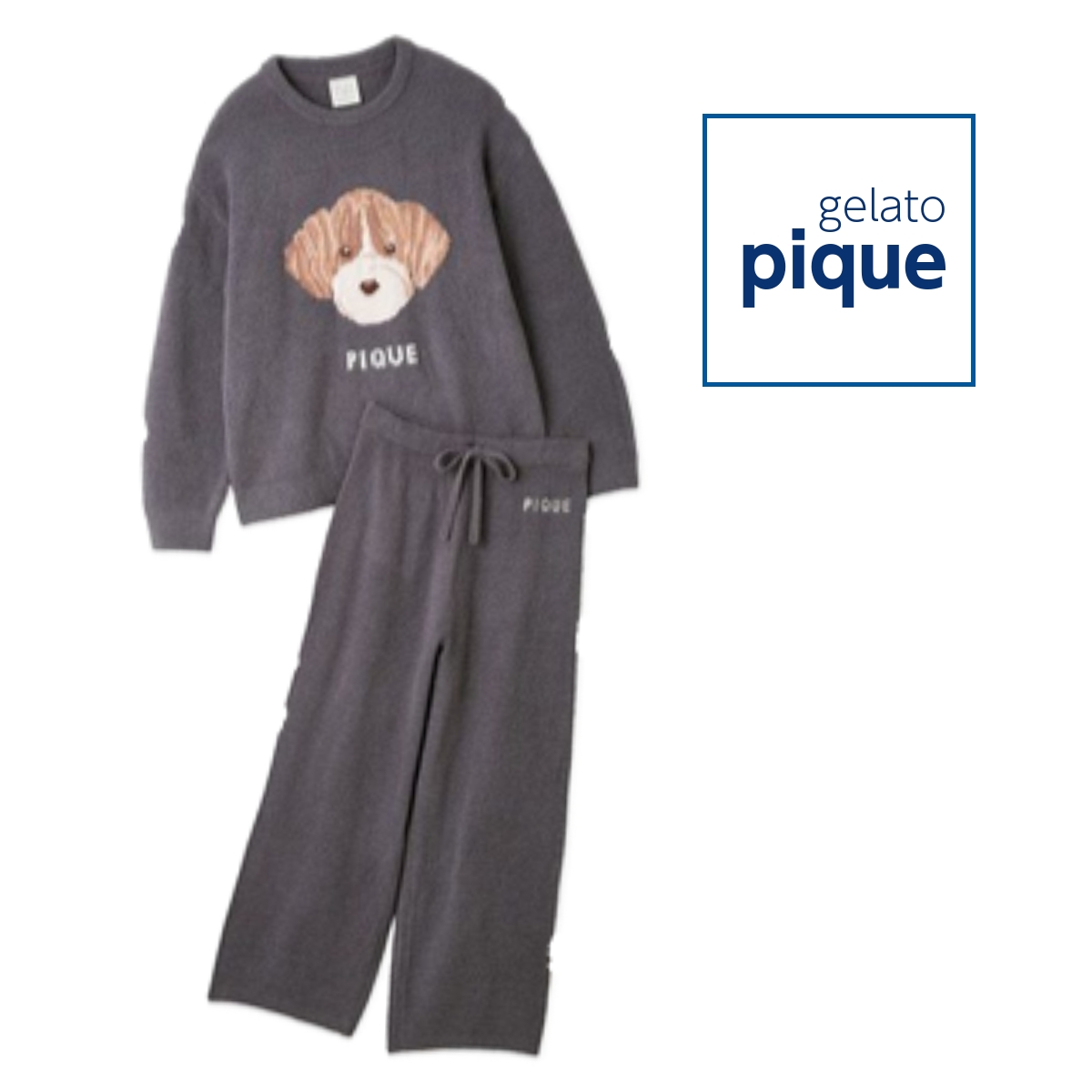 新品未使用タグ付き ジェラートピケ メレンゲDOG セットアップルームウェア gelato pique（ジェラートピケ） レディース メレンゲDOG ジャガード
