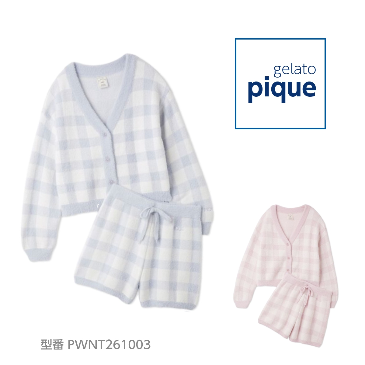 gelato pique（ジェラートピケ） レディース チェック柄カーディガン