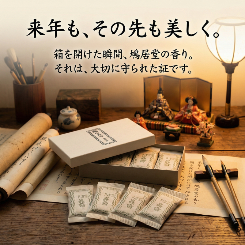 鳩居堂 特製防虫香 20個入 大切な書画 骨董 雛人形の保管に 掛け軸
