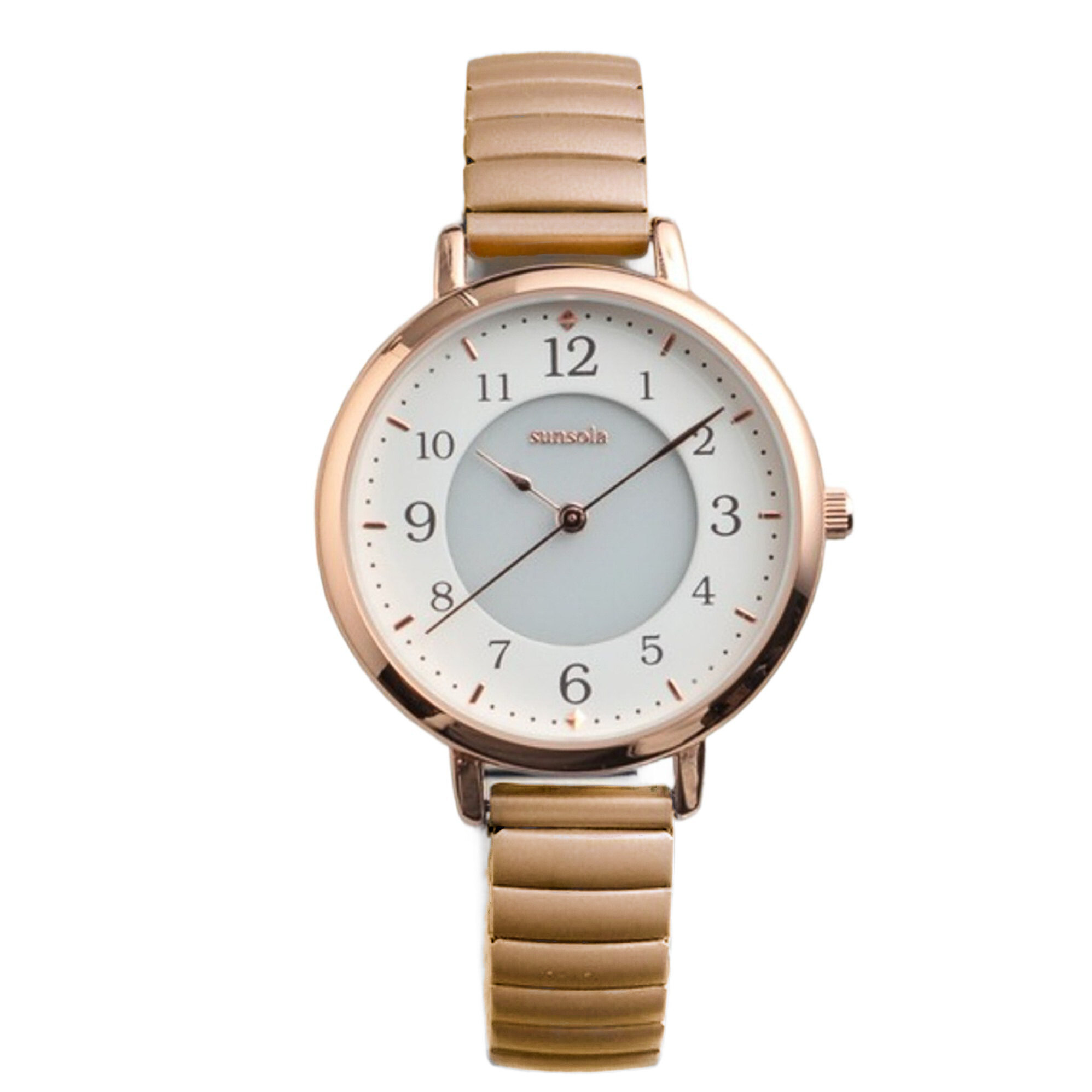 腕時計 レディース ソーラー ジャバラ 伸縮ベルト SOジュア ASS171