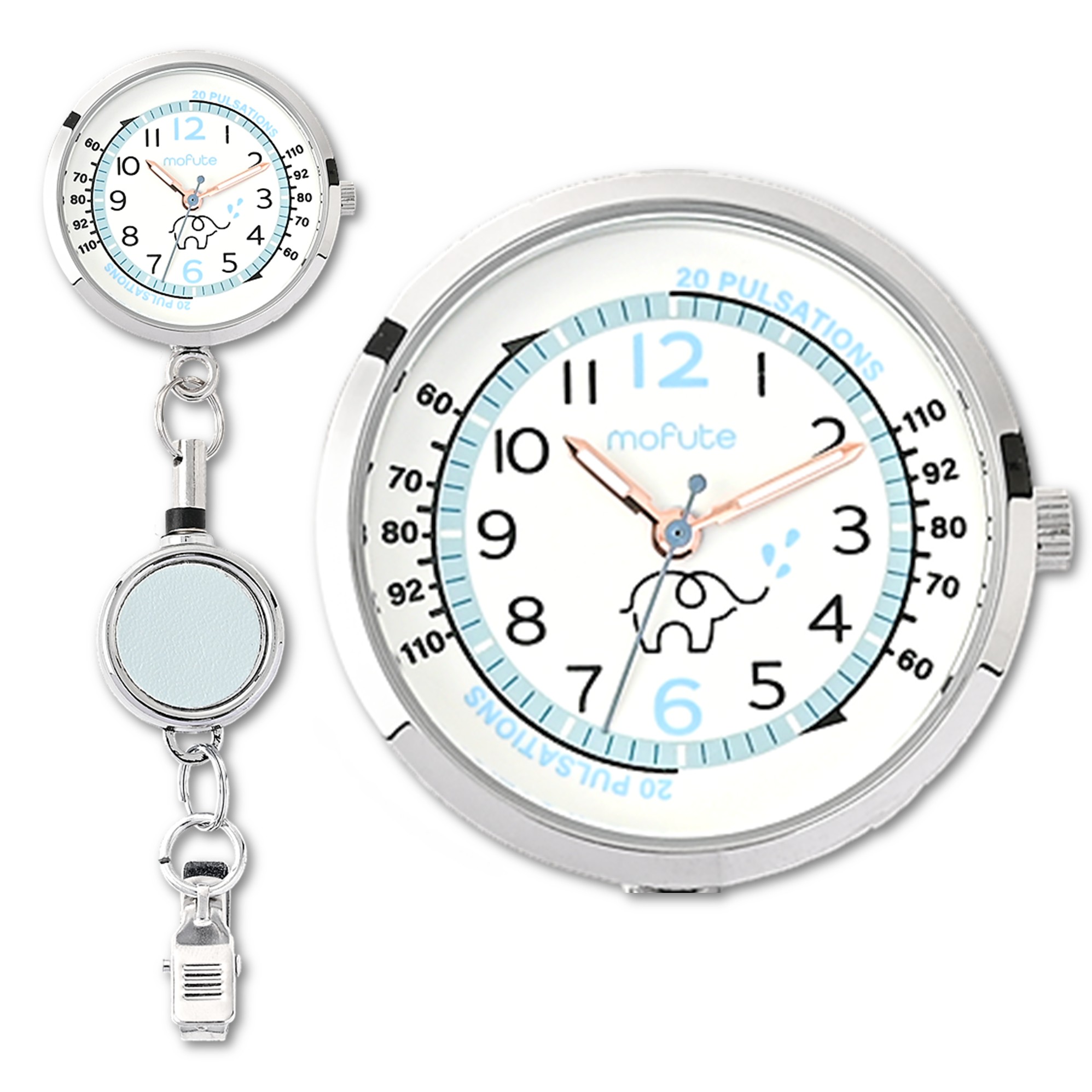 ナースウォッチ アニマル 動物 懐中時計 リール式 看護師 パルス