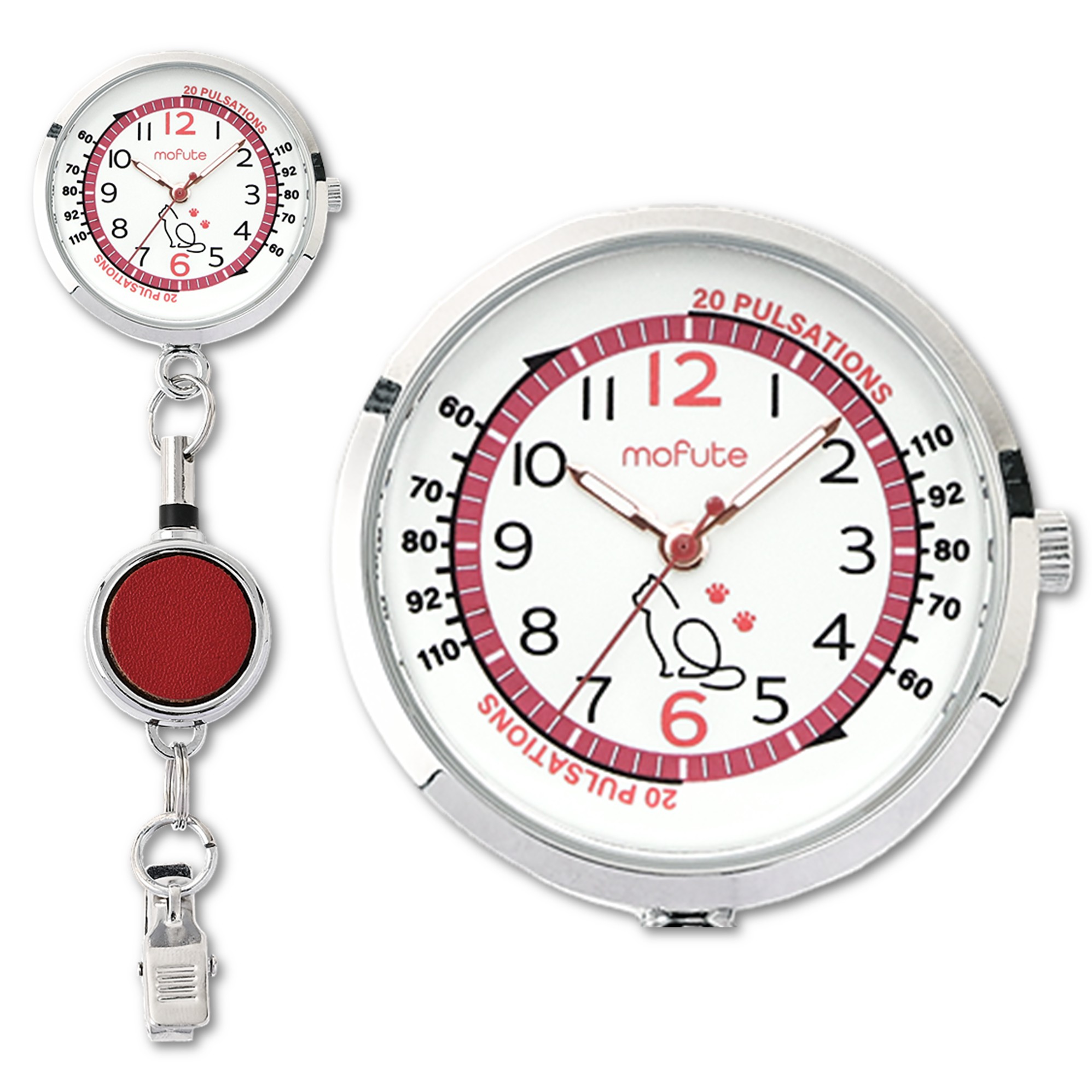 ナースウォッチ アニマル 動物 懐中時計 リール式 看護師 パルス