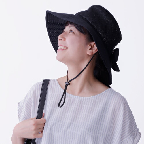 定価23000円 SCAPA スキャパ 上品なリボンハット 帽子 ブラウン色 ShaBo遮帽公式）送料無料 ワイドリボンハット つばが大きい