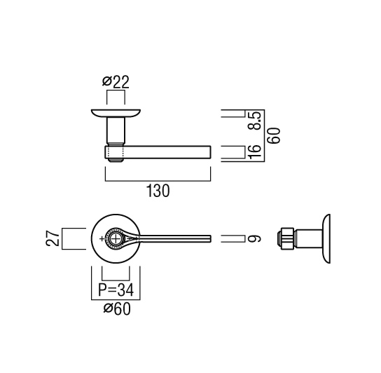 ユニオン（UNION） レバーハンドル UL1036-001 ロートアイアン+アルミ