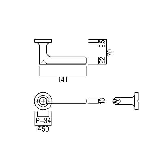 ユニオン（UNION） レバーハンドル UL888-001 ステンレス ヘアライン