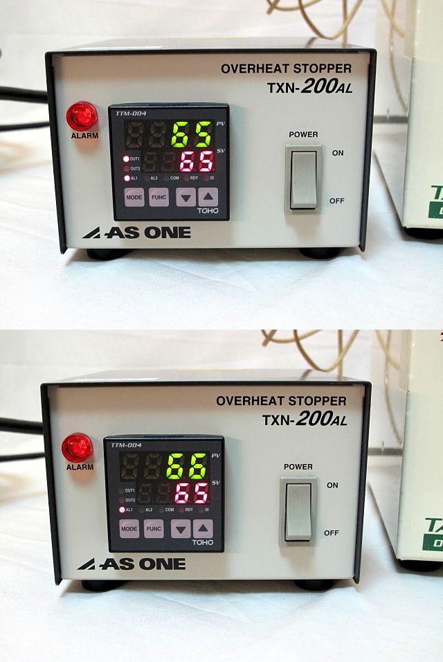 ●温度過昇防止器TXN-200AL/アズワン/警報設定範囲0〜400℃/設定精度±0.5％/実験研究ラボグッズ●