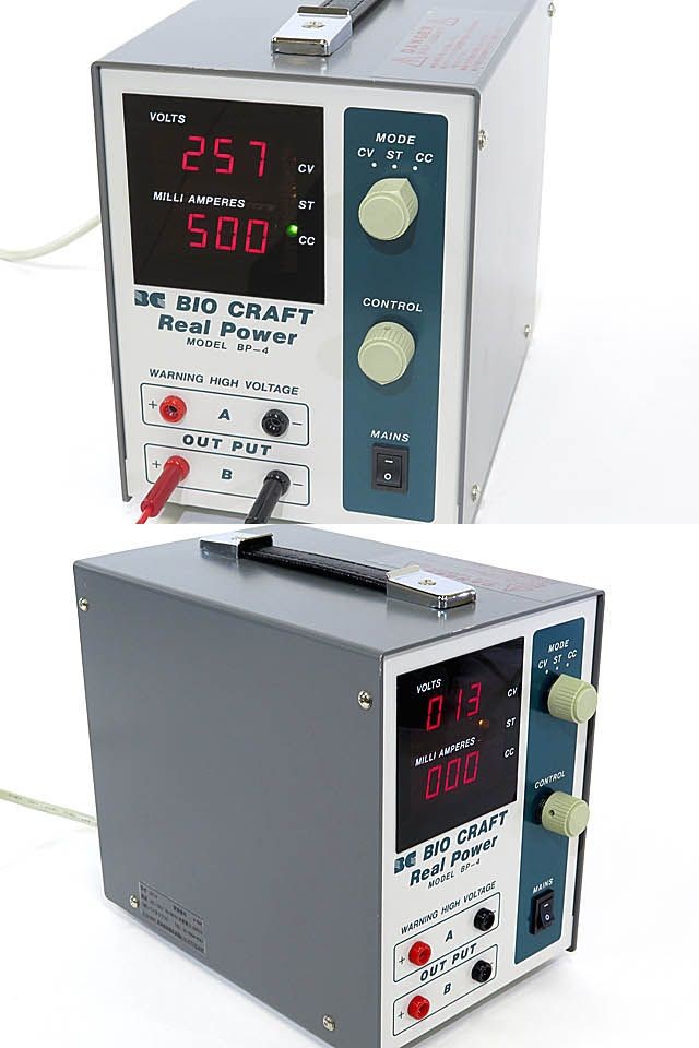 ○電気泳動用電源リアルパワーBP-4/定電圧500V定電流500mA/SDS-PAGE