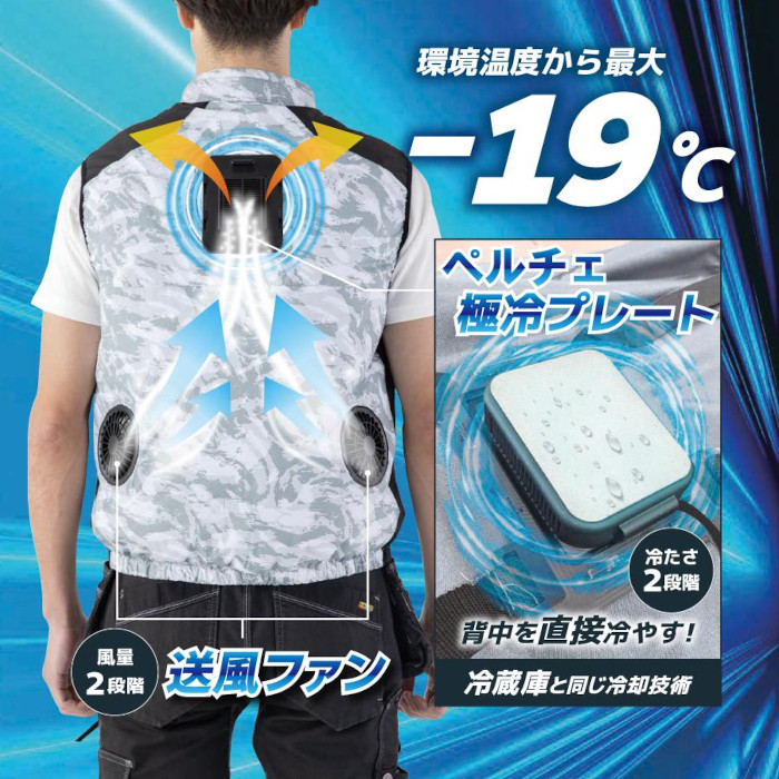 THANKO 冷蔵服3 冷却ベスト ペルチェ ファンと冷却プレートのW