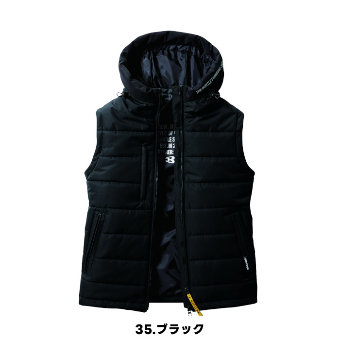 BURTLE（バートル） 防寒着 ベスト 釣り 薄手 防水 防風 撥水 フーディ