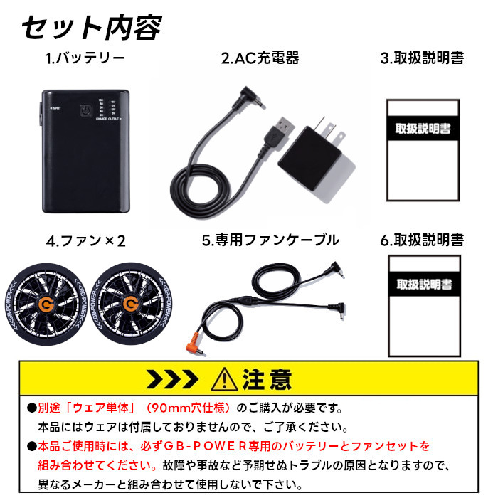 長信ジャパン EFウエア大用風量ファンセット、まとめ売り 長信ジャパン 15V 空調ウェア 服用 EFウェア用 ファン