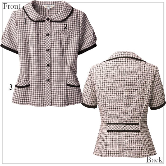 事務服 オーバーブラウス 5号〜15号 26190 enjoie : つなぎ・白衣