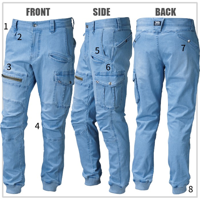 1着~可！寅壱 作業着 冷感 ストレッチ パンツ デニム 夏用 新品 M 7着 寅壱 夏用 接触冷感 ズボン 作業服 作業着 ジョガーパンツ