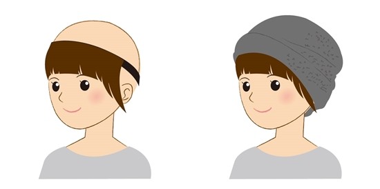 インナーウィッグ,帽子と前髪ウィッグだけ