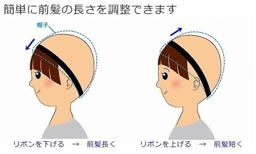 前髪長さ調節自在