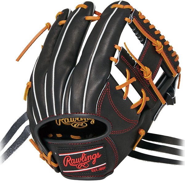 長*シ様 Rawlings 軟式オーダーグローブ サード用黒 オレンジ