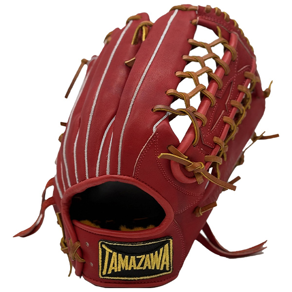 タマザワ 外野用 軟式グローブ 赤 大人用 タマザワ 外野用 軟式