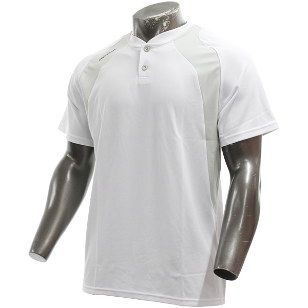 野球 オンヨネ 2ボタンシャツ Tシャツ 半袖 白 ホワイト メンズ OKJ94759 ウエア 野球部 野球用品 スワロースポーツ｜swallow4860jp｜02