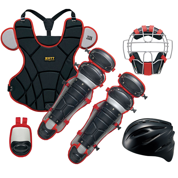 【特価】キャッチャー防具　一式　セット　オールブラック　捕手　ヘルメットL ゼット（ZETT） 野球 キャッチャー防具 捕手用 キャッチャー用 軟式用