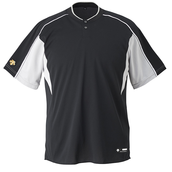 野球 デサント ベースボール Tシャツ 半袖 （2 ボタンシャツ）DB-104B ウェア トップス ウエア ファッション 練習着 運動 野球部 メ｜swallow4860jp｜02