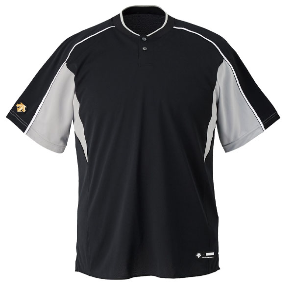 野球 デサント ジュニア ベースボール Tシャツ 半袖 （2 ボタンシャツ）JDB-104B アウトレット クリ｜swallow4860jp｜02
