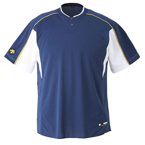 野球 デサント ジュニア ベースボール Tシャツ 半袖 （2 ボタンシャツ）JDB-104B アウトレット クリ｜swallow4860jp｜03