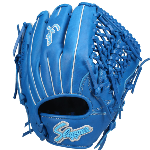 スラッガー　Slugger 野球グローブ ブルー　右利き用 SLUGGER (スラッガー) 軟式グローブ 外野手 ブルー×ブラック