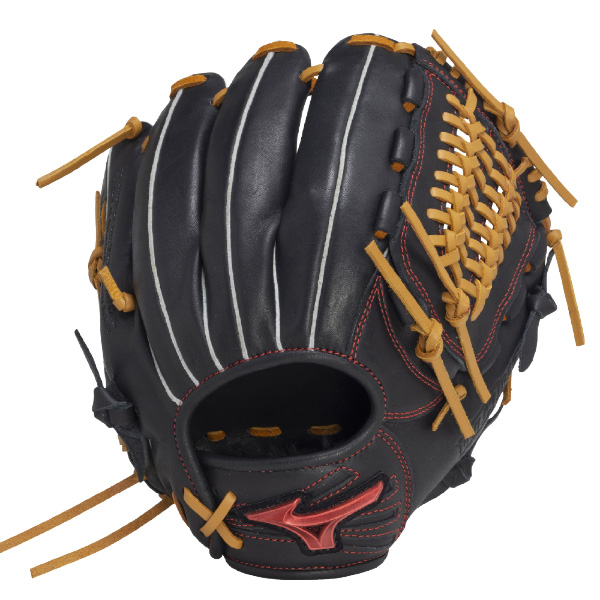 Mizuno ソフトボールグローブ 黒/赤 黒/黄 3400-0415-1.jpg