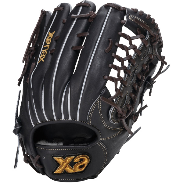 ザナックス　xanax 黒 レザー 野球グローブ 内野用 ザナックス 野球グローブ、ミット（ポジション：内野手用）｜野球
