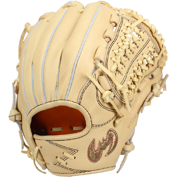 【最終価格】Zeems 軟式グローブ 茶色 ストライプデザイン ジームス Zeems 限定 軟式用グラブ 内野手用 三方親 コウモリ