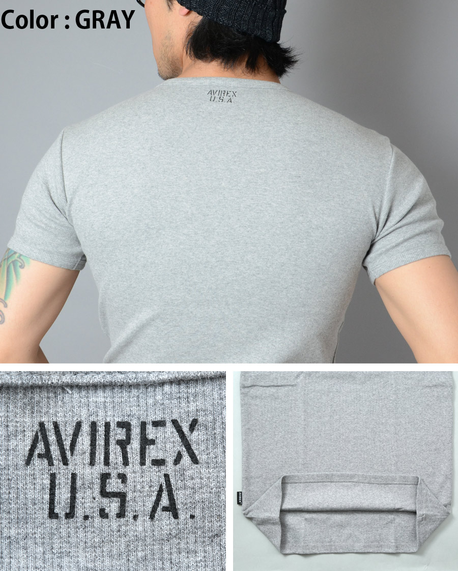 AVIREX(アビレックス) DAILY RIB S/S CREW NECK T-SHIRT リブ 半袖