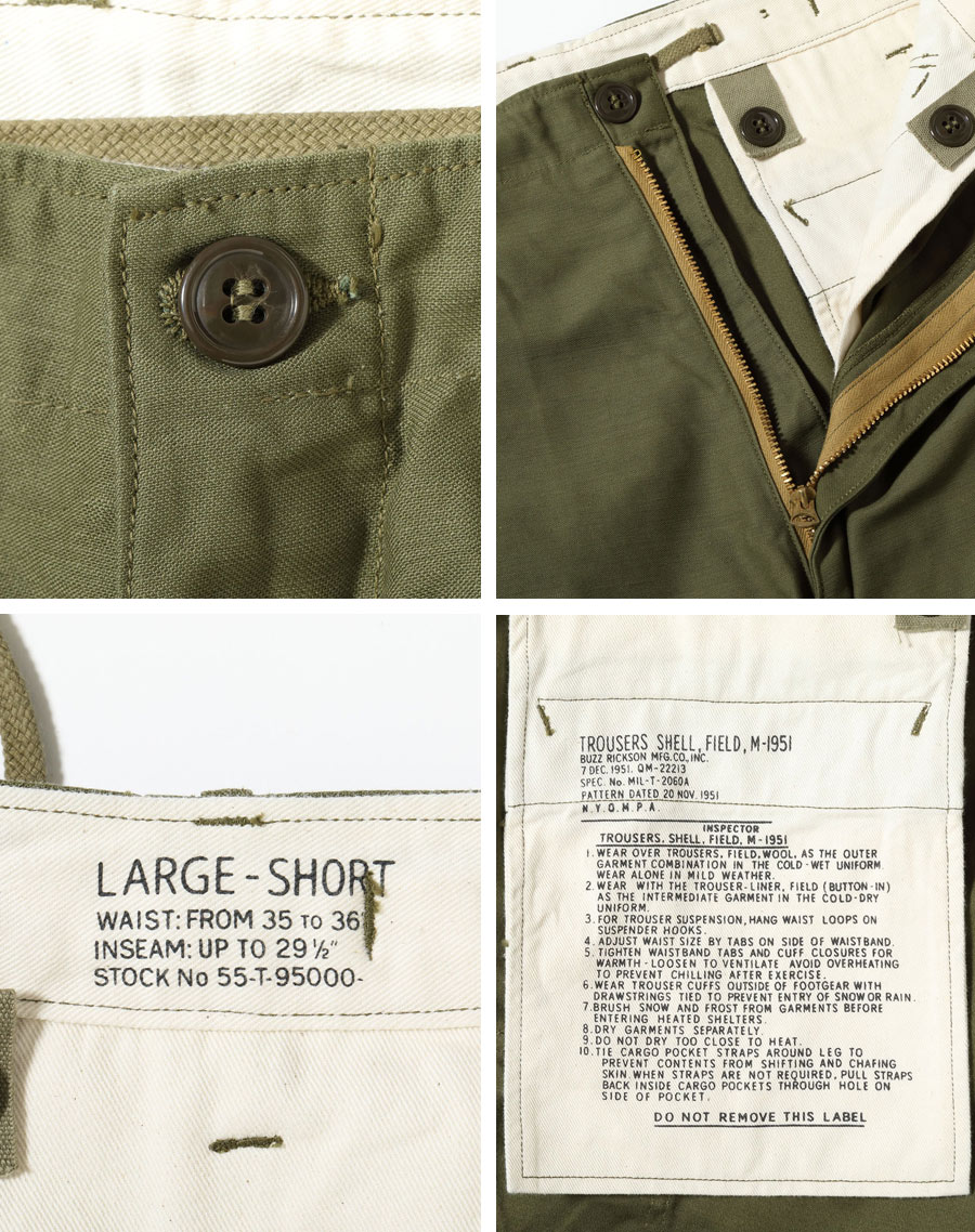 BUZZ RICKSON'S Buzz Rickson's TROUSERS SHELL FIELD M-1951 SHORT