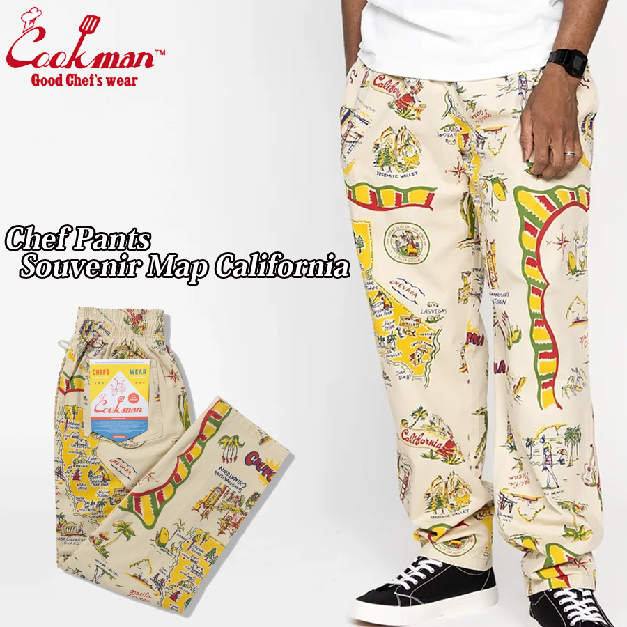 COOKMAN（クックマン） シェフパンツ Chef Pants Souvenir Map