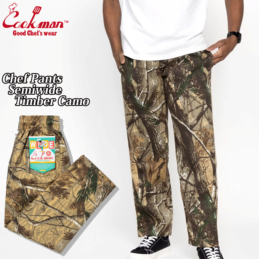 COOKMAN（クックマン） シェフパンツ Chef Pants SemiwideTimber Camo