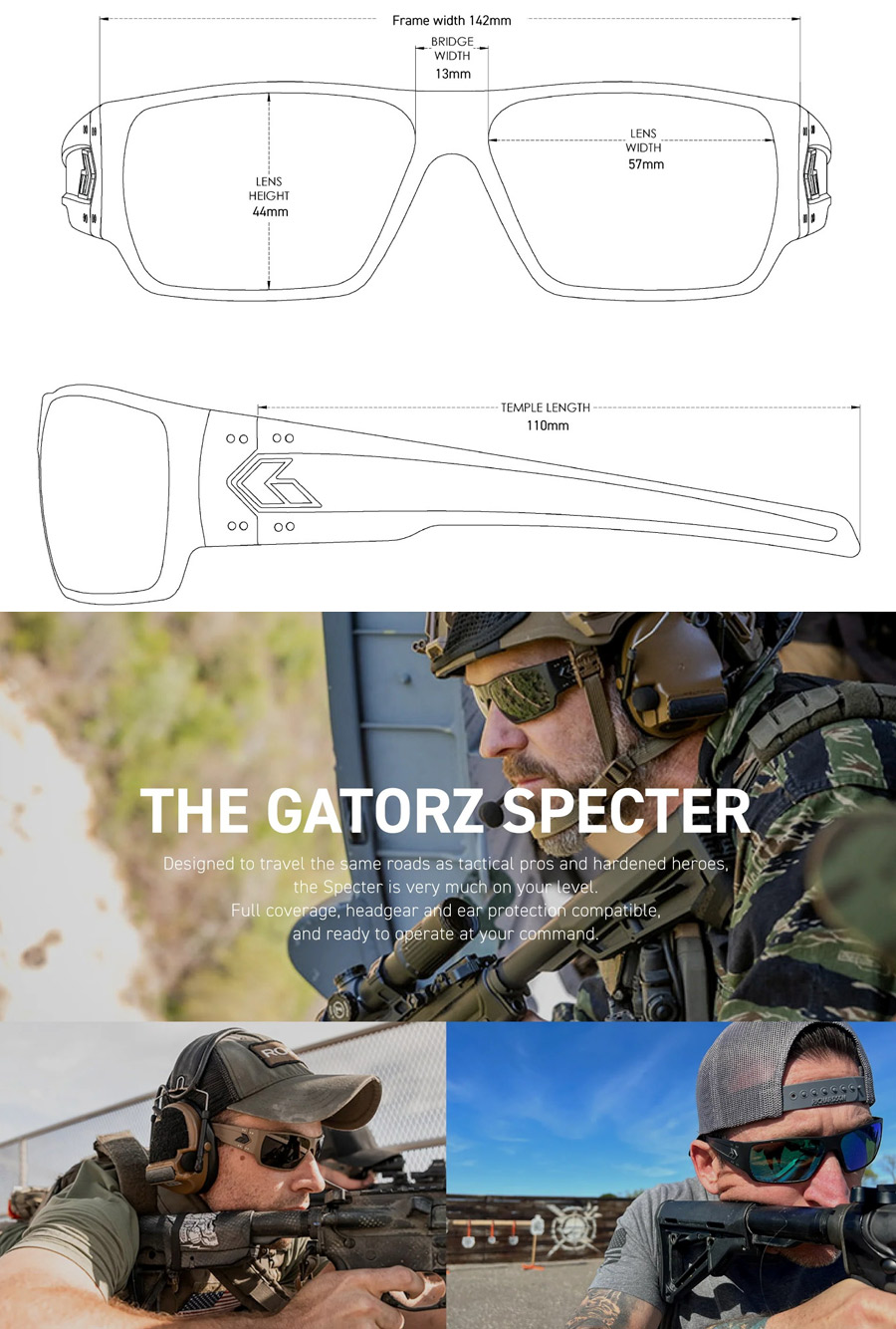 GATORZ（ゲイターズ） SPECTER / ANSI Z87.1+MILSPEC Ballistic UV w
