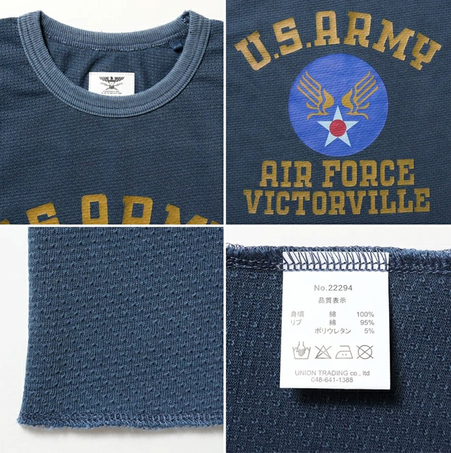 HOUSTON（ヒューストン） HOUSTON MESH C/N PRINT TEE (U.S.ARMY AIR