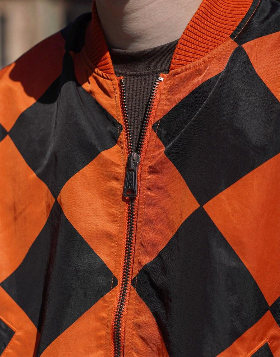 HOUSTON（ヒューストン） HOUSTON GARMENT DYE NYLON LINECREWMAN MA-1