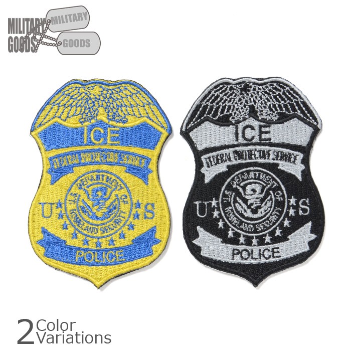 MILITARY GOODS（ミリタリーグッズ） POLICE ICE Badge 刺繍ワッペン ベルクロ付き ネコポス対応  :milg1003098:ミリタリーショップ SWAT - 通販 - Yahoo!ショッピング