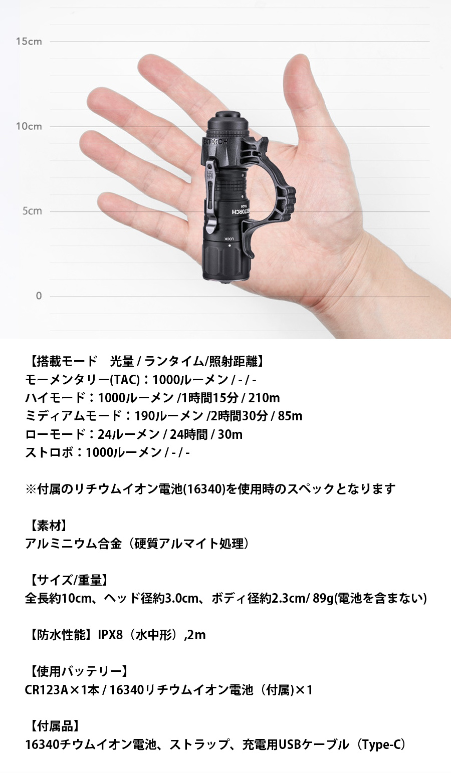 楽天市場】LEDハンドライト フラッシュライト 充電式